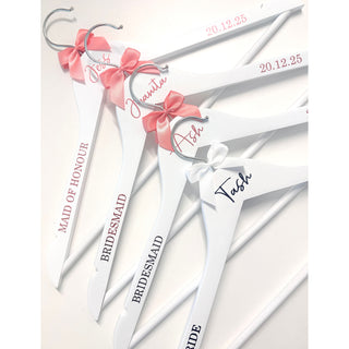 Personalised Bridal Hanger - White (Silver Hook)