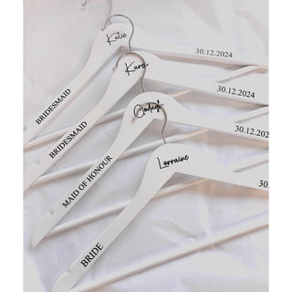 Personalised Bridal Hanger - White (Silver Hook)