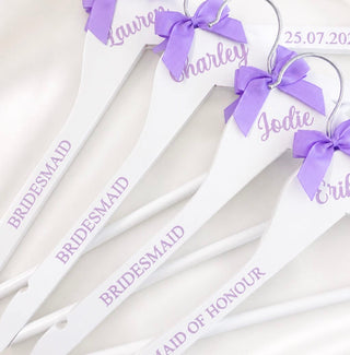 Personalised Bridal Hanger - White (Silver Hook)