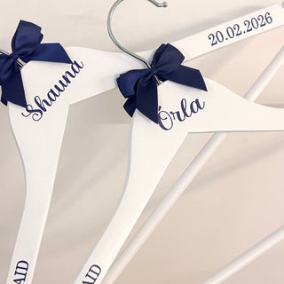 Personalised Bridal Hanger - White (Silver Hook)