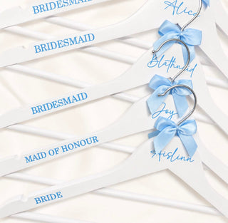Personalised Bridal Hanger - White (Silver Hook)