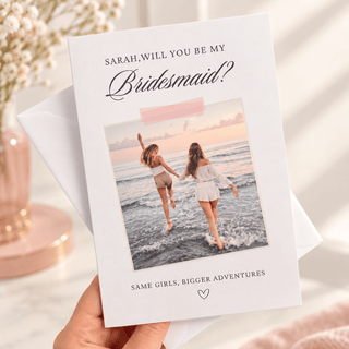 Personalised Bridal Party Card with Photo & Quote (with envelope)