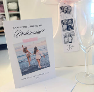 Personalised Bridal Party Card with Photo & Quote (with envelope)