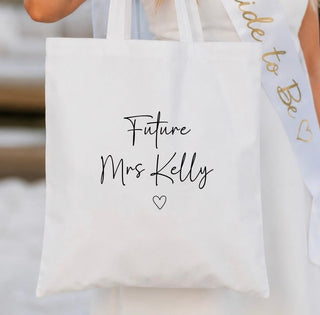 Personalised Bridal Tote bag - White