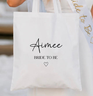 Personalised Bridal Tote bag - White