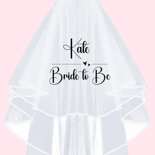 Personalised Bride to be Veil Hearts