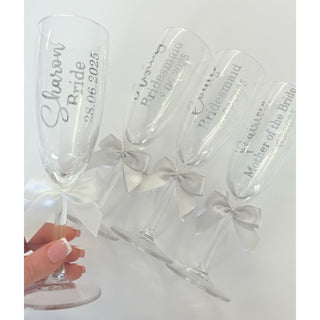 Personalised Champagne Glass Flute - Any Colour