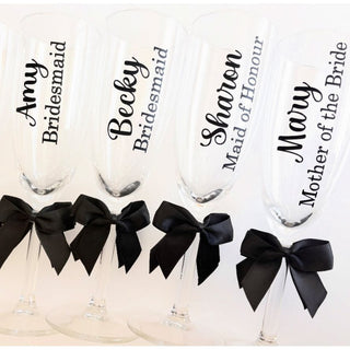 Personalised Champagne Glass Flute - Any Colour