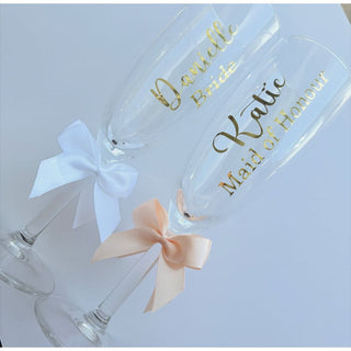 Personalised Champagne Glass Flute - Any Colour