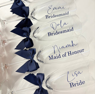 Personalised Champagne Glass Flute - Any Colour