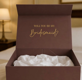 Personalised Chocolate Brown Gift Box with Magnetic Closure