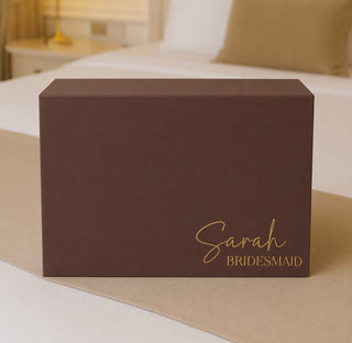 Personalised Chocolate Brown Gift Box with Magnetic Closure