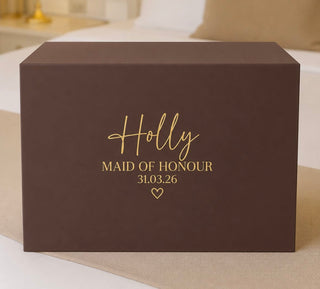 Personalised Chocolate Brown Gift Box with Magnetic Closure