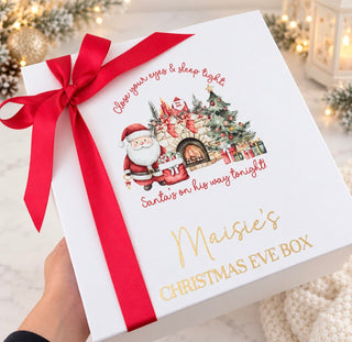 Personalised Christmas Eve Ribbon Box