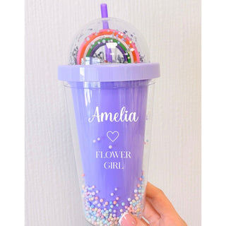 Personalised Cold Cup - Purple Rainbow Shaker