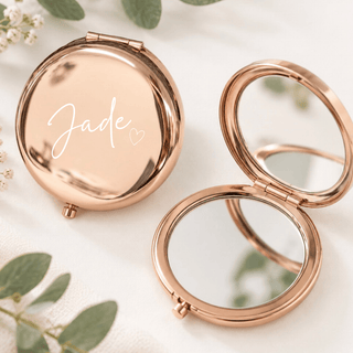 Personalised Compact Mirror - Rose Gold