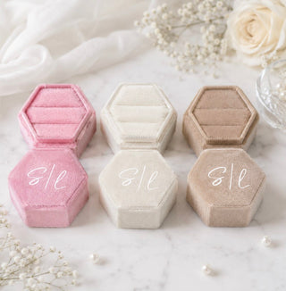 Personalised Double Ring Box - Choice of Colour