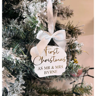 Personalised Flat Acrylic Bauble - Any Message