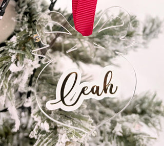 Personalised Flat Acrylic Mini Bauble - Ribbon