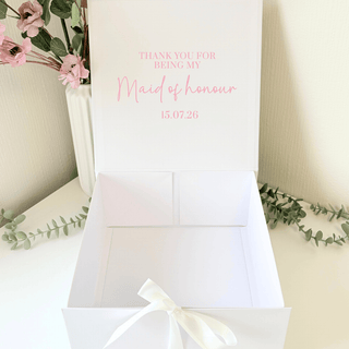 Personalised Floral Gift Box with Ribbon Tie