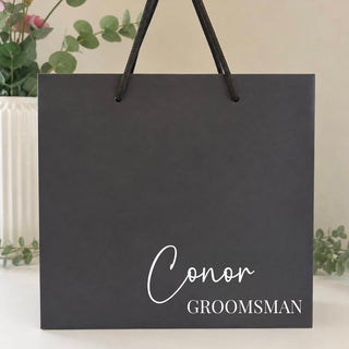 Personalised Gift Bag with Rope Handle - Black