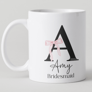 Personalised Initial Mug - Pink Bow