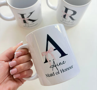Personalised Initial Mug - Pink Bow