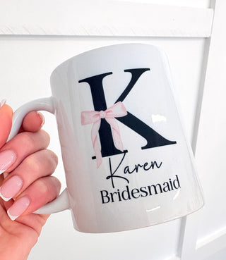 Personalised Initial Mug - Pink Bow