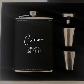 Personalised Luxe Hip Flask Gift Set
