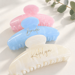 Personalised Marble Claw Clip - Choice of Colour