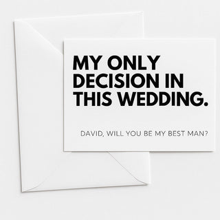 Personalised 'My Only Decision' Post Card