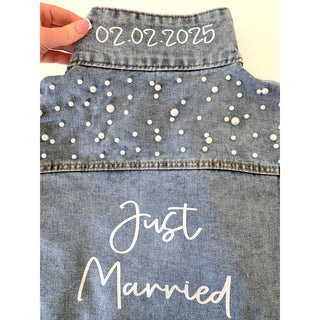 Personalised Pearl Denim Jacket