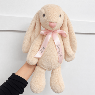 Personalised Plush Bunny Rabbit Teddy - Any Colour Ribbon