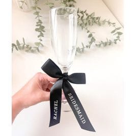 Personalised Ribbon Champagne Glass