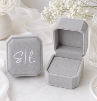 Personalised Single Ring Box - Grey