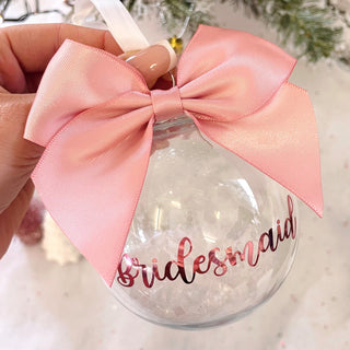 Personalised Snow Filled Bauble  - Any Wording