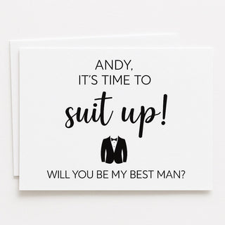 Personalised 'Suit Up' Post Card