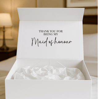 Personalised White Gift Box with Magnetic Closure