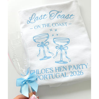 Personalised White T-shirt - Last Toast on the Coast