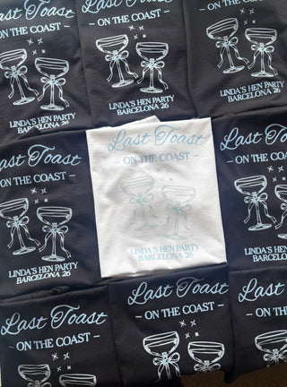 Personalised White T-shirt - Last Toast on the Coast