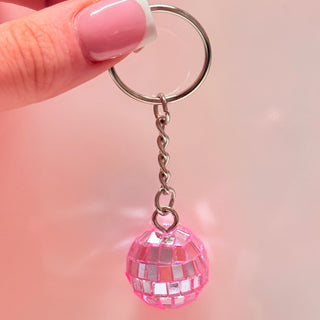 Pink Disco Ball Keychain