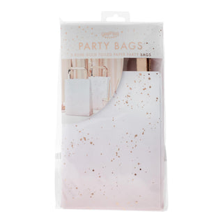 Pink Ombre Watercolour Rose Gold Party Bags