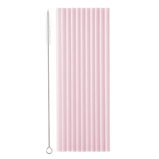 Pink Plastic Straws - 12 pack