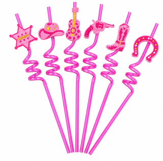 Pink Re-usable Rodeo Straws - 6 pack