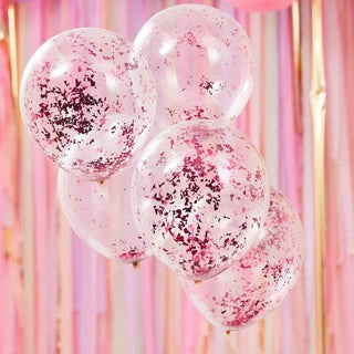 Pink Shredded Confetti Balloons