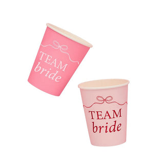 Pink 'Team Bride' Paper Cups - Pack of 8