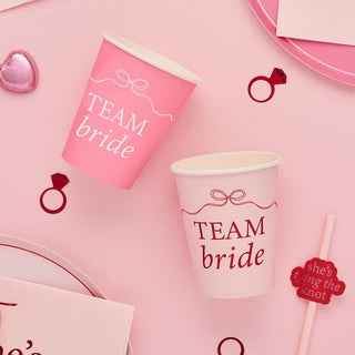 Pink 'Team Bride' Paper Cups - Pack of 8
