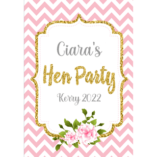 Pink Zig Zag Personalised Sticker