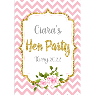 Pink Zig Zag Personalised Sticker