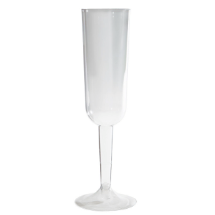 Clear Plastic Champagne Flutes - 4 Pack